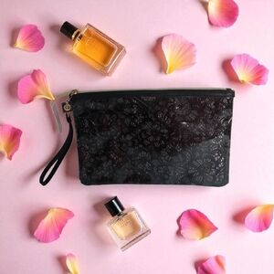 Victoria's Secret Black Wristlet Clutch‎ 11.5" Wide 7 3/4" Tall NWT LACE LINED